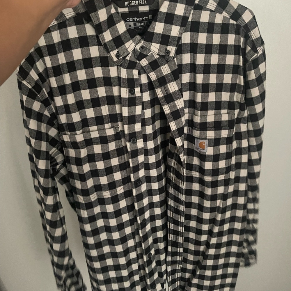 Carhartt Men's Black and White Checkered Shirt
